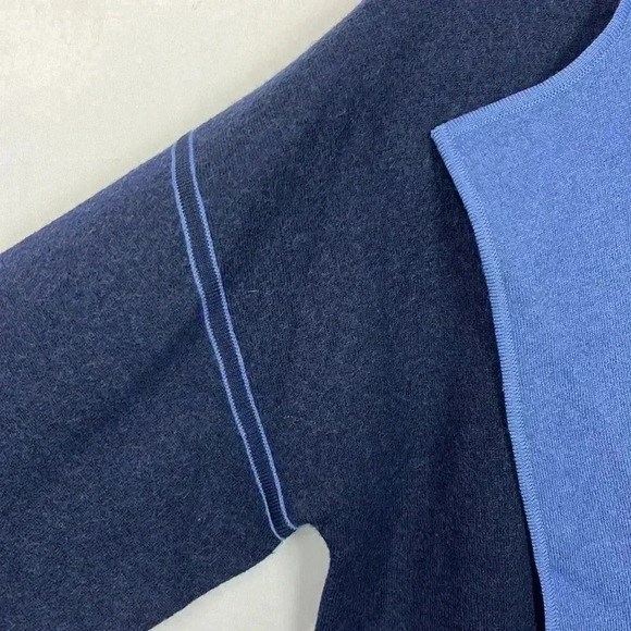 Modern Soul Womens Cardigan Blue L Open Front Long Lines 96% Wool Knit EUC Flaws - Picture 4 of 12